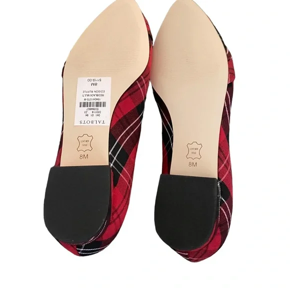 Talbots Red Plaid Flats size 8 like new! - Picture 5 of 8
